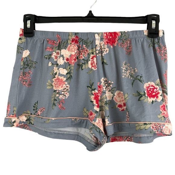 NWT FLORA‎ NIKROOZ Blue Red Floral Pyjama Shorts (M) - Picture 7 of 7